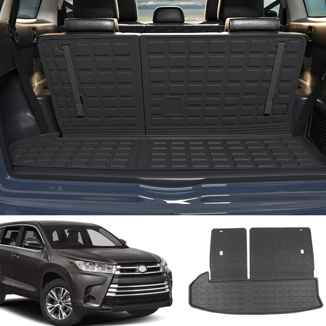 Xipoo Doublure de Cargo Compatible avec Toyota Highlander Tronc 2014-2019 avec Dossier Remplacement pour Accessoires Highlander 2014-2019 (Convient au Tapis de Cargo Toyota Highlander 2014-2019 avec Dossier)
