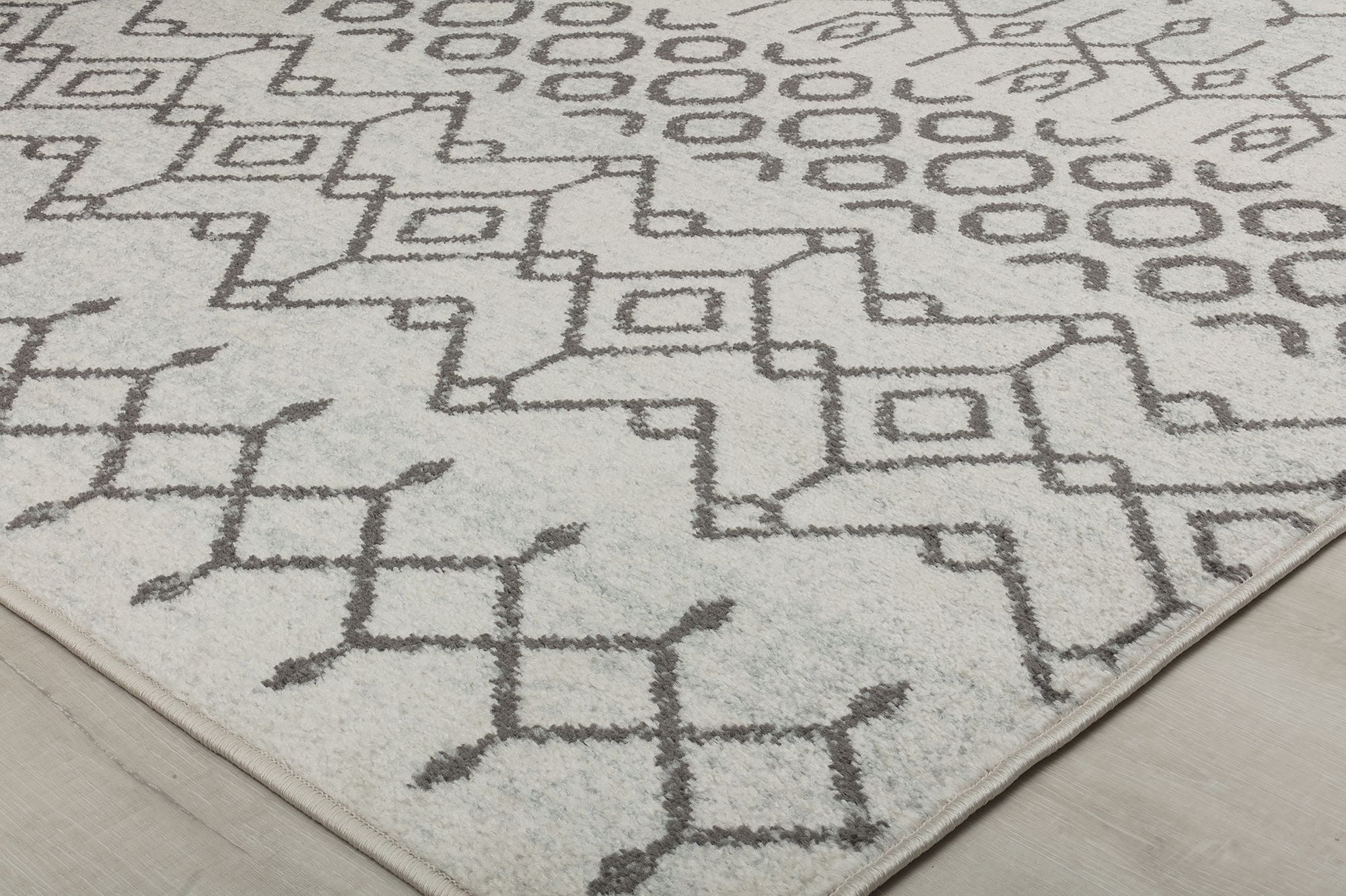 Mason Brooks Ryder KN40B Etheral Light Moroccan Tribal White Area Rug, 2'6" x 4'