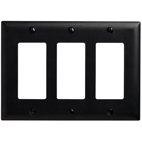 TP263BK 3 gang decora wall plate black qty 1/15