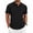 Black, variant on Men Polo Shirts Solid Color Summer Casual Knit Short Sleeve Button Down with Pattern Business Collar Breathable Golf Shirts for Men Black L