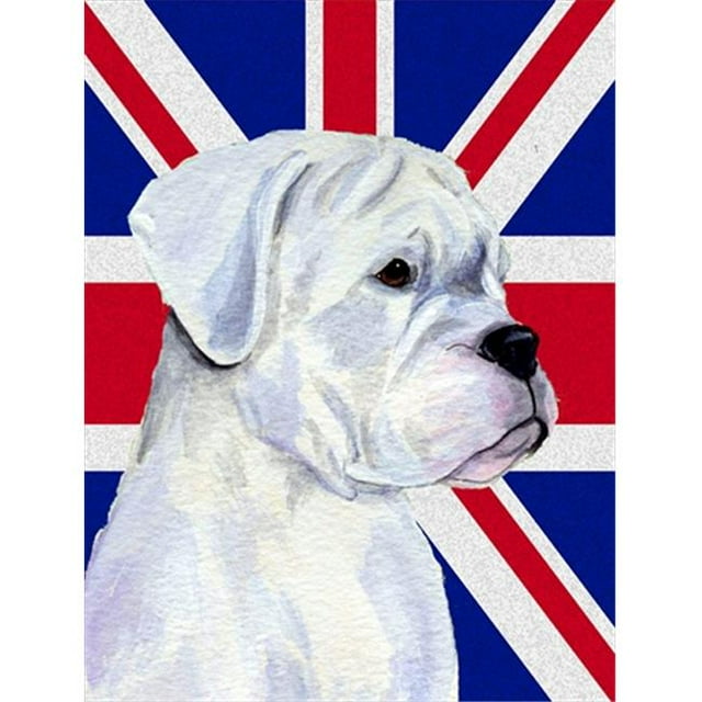 Boxer With English Union Jack British Flag Flag Canvas House Size