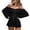 Black—Beach Cover Up for Women, variant on AGWOLF Crochet Cover Ups for Women Knit Hollow Out Swim Cover Up Off the Shoulder Long Sleeve Bathing Suit Coverups Summer Beach Outfits