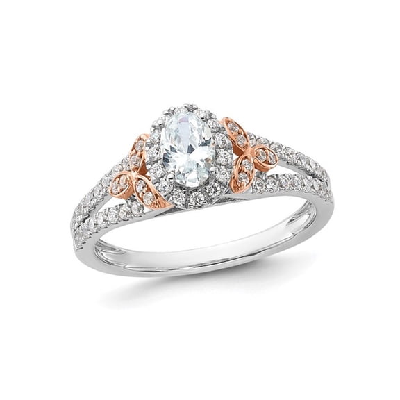 4/5 Carat (Ctw G-H, SI1-SI2) Lab Grown Diamond Engagement Halo Ring in 14K White Gold