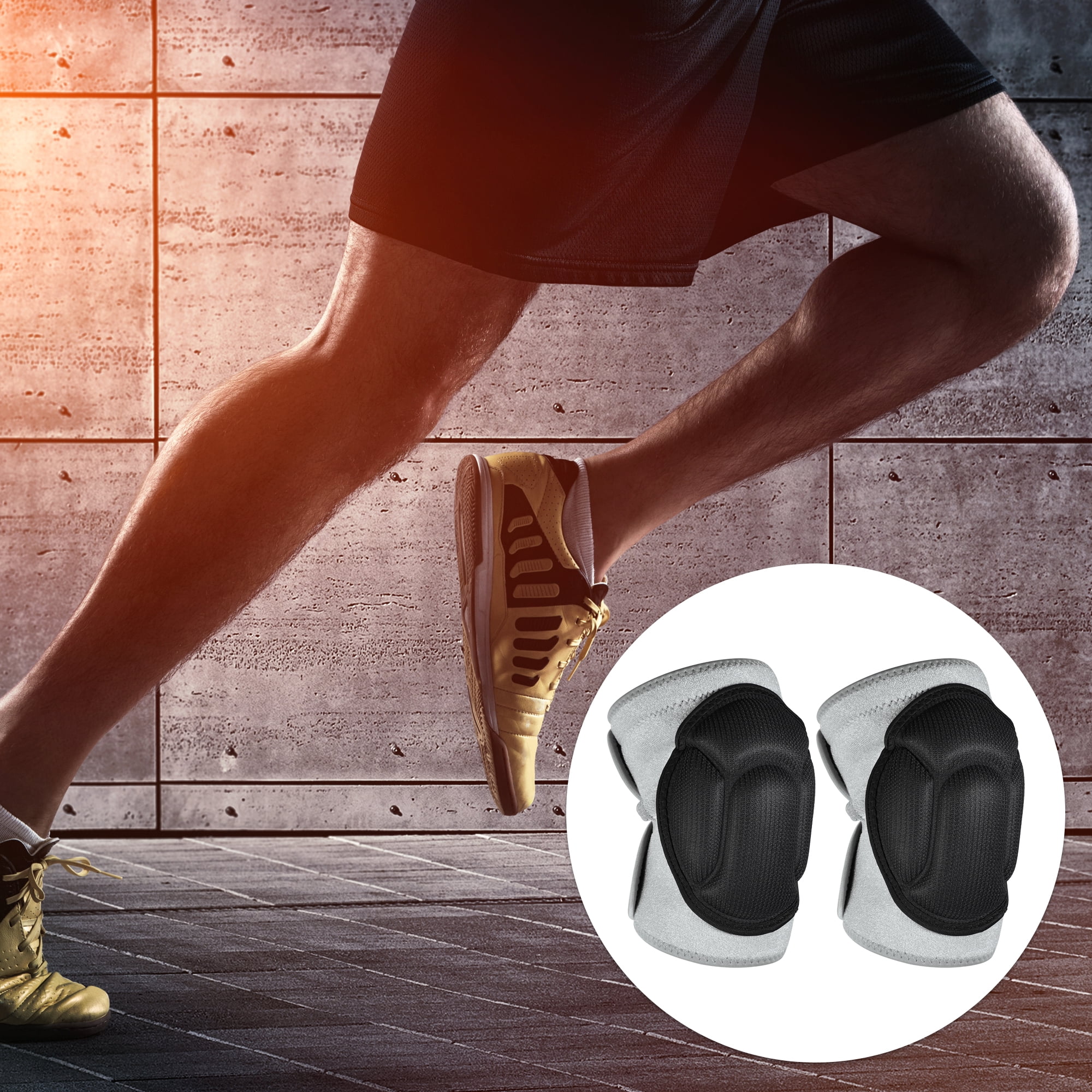 Unique Bargains 1 Pair Turtle Shell Shape Knee Brace Protection Sponge Knee Pads for Men and Women Gray Size XL