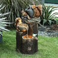 thumbnail image 3 of Relaxation Water Features, Weatherproof Poly-Resin Outdoor Water Fountain With Solar Squirrel Statue Ornament, Multi-scene Decoration For Yard,_Perfect Gift, 3 of 5