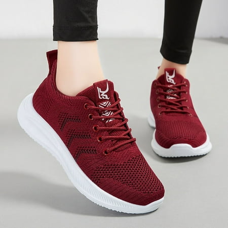 

Quealent Women Shoes Slip On Breathe Mesh Walking Shoes Women Fashion Sneakers Comfort Wedge Platform Loafers A 7.5