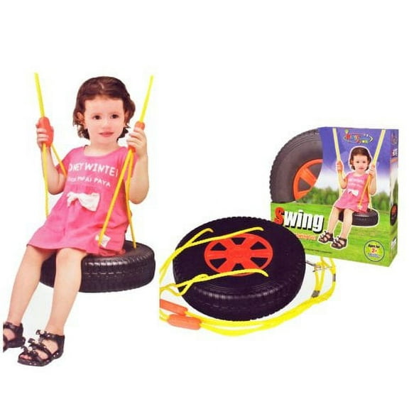 Bisontec 16" Tire Swing PlaySet For Kids Swing Set with rope