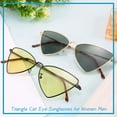 thumbnail image 6 of FEISEDY Retro Triangle Cateye Sunglasses for Women Men Metal Frame Colored Lens Sunglasses B2743, 6 of 14
