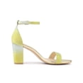 thumbnail image 3 of BLISSFUL STEP Women's Shoes Ankle Strap Open Toe Glitter Chunky Heels Sandals Yellow 8.5, 3 of 7