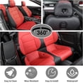 thumbnail image 3 of EKR Custom Fit Mustang Car Seat Cover for Ford Mustang Fastback EcoBoost, EcoBoost Premium,GT, GT Premium 2015 -2026 ,Rear Row Backrest 50/50 Split ,Full Set Leather Seat Covers(Black/Red), 3 of 5