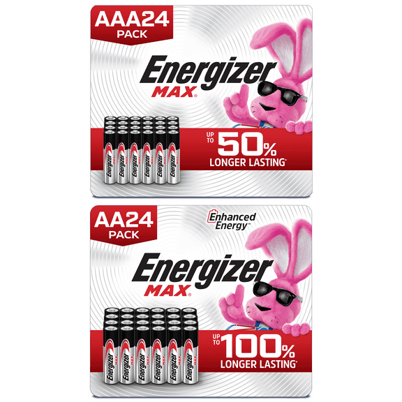 Energizer MAX AA Batteries (24 Pack) and AAA (24 Pack) Batteries (48 Pack Total)