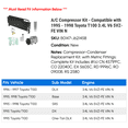thumbnail image 2 of A/C Compressor Kit - Compatible with 1995 - 1998 Toyota T100 3.4L V6 5VZ-FE VIN N 1996 1997, 2 of 2