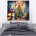 thumbnail image 3 of Merry Christmas Border Collie Santa Hat Xmas Tree Winter Holiday Tapestry Borders Dog Lovers Gifts Idea Wall Hanging Backdrop Home Decor - 01013, 3 of 5