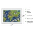 thumbnail image 2 of Réseau Aérien Mondial (Global Air Network) - Fly Routes World Map - France Planisphere - Vintage Airline Travel Poster by Lucien Boucher c.1950 - Japanese Unryu Rice Paper Art Print 24 x 32 in, 2 of 4