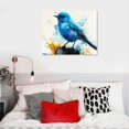 thumbnail image 5 of BCIIG Bird Canvas Wall Art Blue Bird Stood on Wooden Post Pictures Sparrow Painting Prints Animal Artwork for Modern Home Living Room Bathroom Bedroom Decor  16x12in, 5 of 6