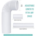 thumbnail image 2 of Finydr Exhaust Hose for Portable Air Conditioner, 5" Diameter Counterclockwise Thread, Replacement for 5" Portable AC Vent Hose, Universal AC Tube for Midea, LG, Whynter, Black+Decker, Haier, 2 of 4
