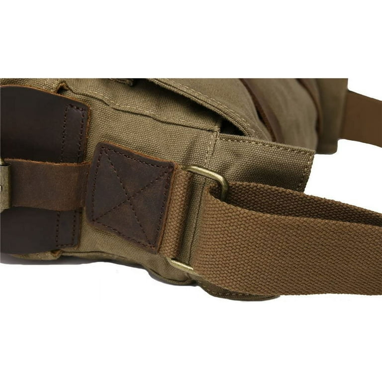 Sechunk vintage military leather canvas laptop bag messenger bags medium hot sale