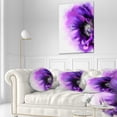 thumbnail image 3 of Designart Purple Stylized Watercolor Poppy - Floral Throw Pillow - 12x20, 3 of 5