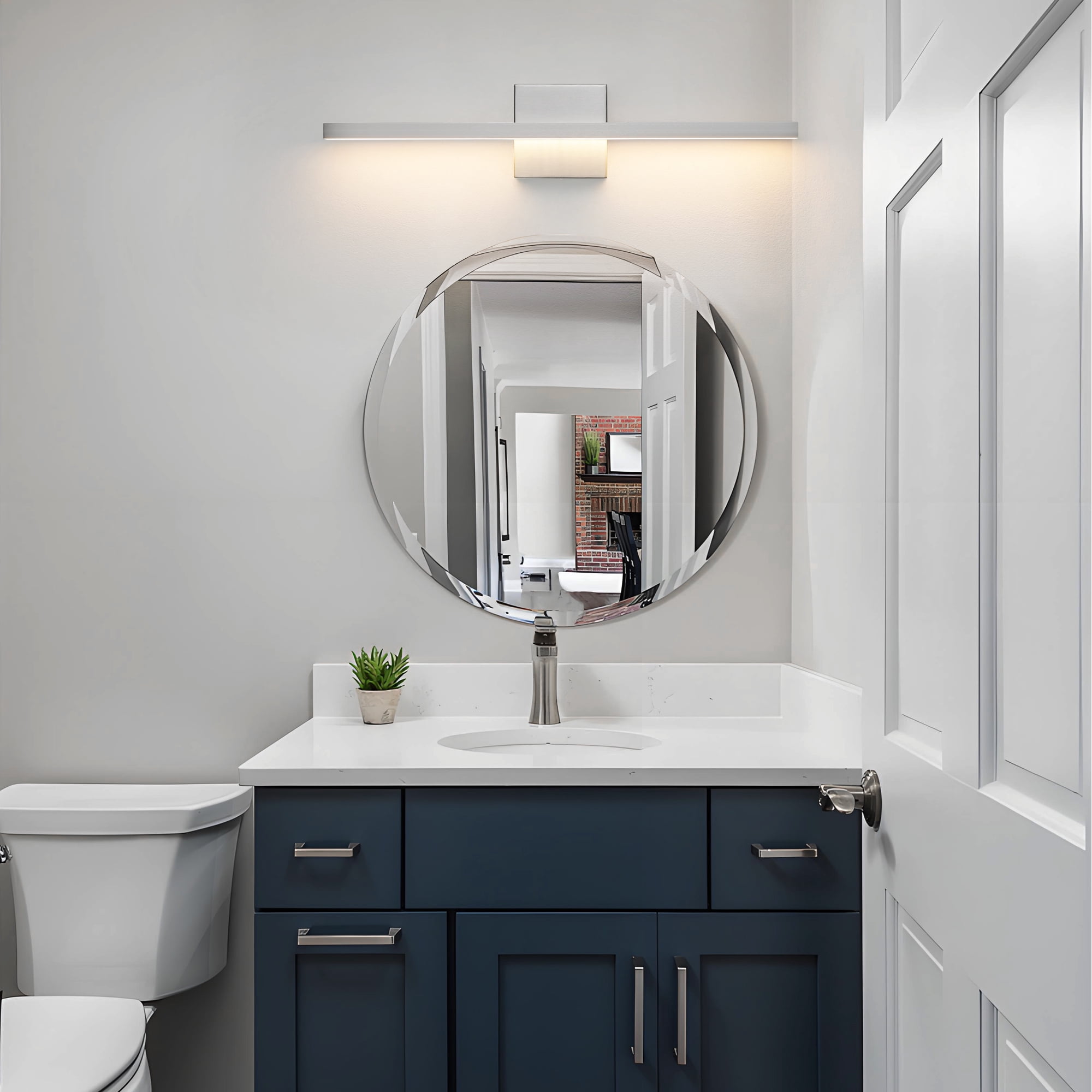Vanity Light for Bathroom Lighting Fixtures Over Mirror Dimmable Integrated LED 24 inch Modern Vanity Lights Brushed Nickel Bathroom Light Bar Bath Wall Sconce