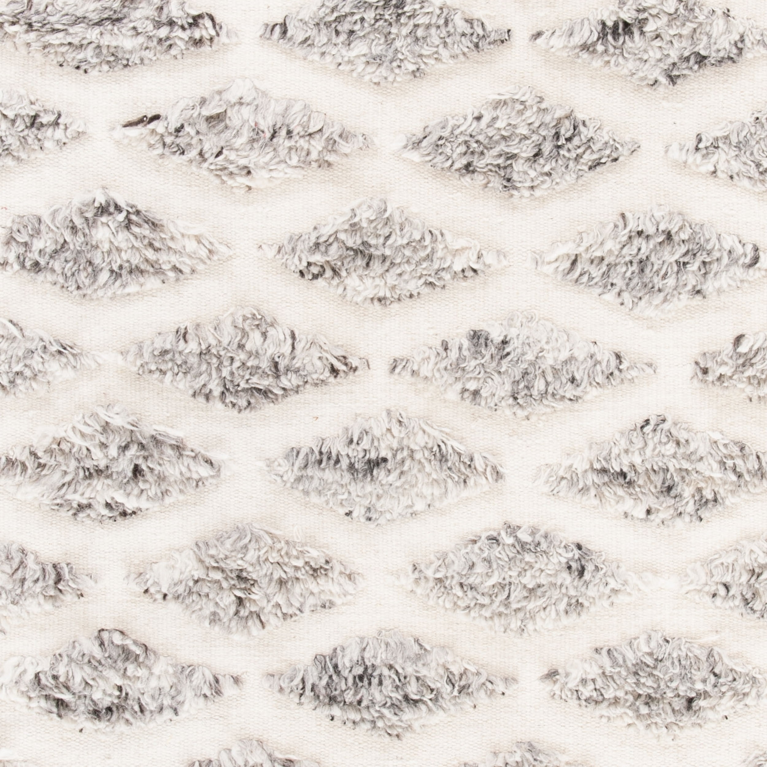 SAFAVIEH Casablanca Winona Solid Geometric Wool Shag Area Rug, Grey/Beige, 5' x 8'