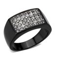 thumbnail image 1 of IP Black Stainless Steel Ring with AAA Grade CZ, Clear - Size 13, 1 of 1