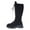 Black, variant on Lace up Knee High Boots Women Platform Lug Sole Suede Long Dress Fall Winter Mid Calf Booties Casual Round Toe Side Zipper Comfy Tall Riding Boots