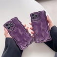 thumbnail image 3 of Case for iPhone Xs Max,3D Electroplate Meteorite Bubble Glitter Curly Wave Frame Lovely Girly Woman Wave Shape Shockproof Soft Protection Phone Case for iPhone Xs Max,6.5 inch 2018 (Purple), 3 of 17
