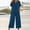 Navy, variant on NMMUED Women Linen Sets 2 Piece Outfits Women’s Cotton Linen 2 Piece Set Summer Casual Lounge Short Sleeve Top Wide Leg Cropped Pants Breathable Loose Fit Gauze Sets for Women 2 Piece Beige L