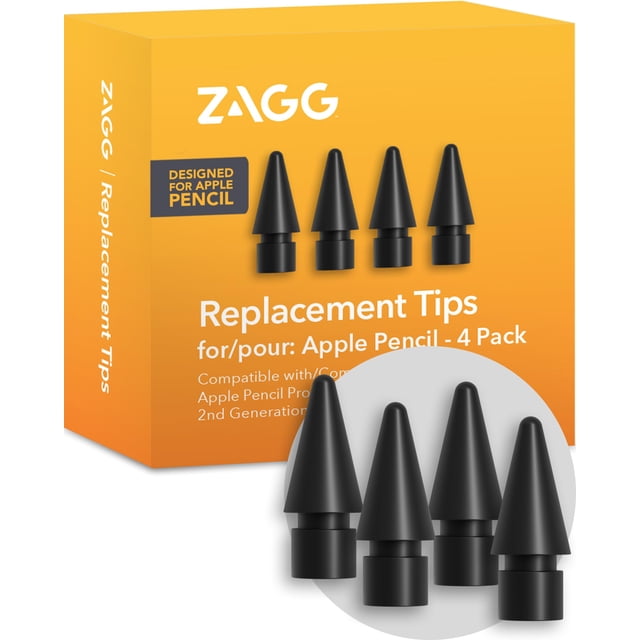 Puntas de repuesto ZAGG para Apple Pencil de 1.ª y 2.ª generación, paquete de 4