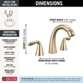 thumbnail image 6 of Delta Arvo Brushed Gold Bathroom Faucet with Sprayer, 8 Inch 3 Hole Widespread Bathroom Sink Faucet with Pull Out Sprayer, Push-Pop Drain, Champagne Bronze, 6 of 8