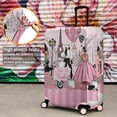 thumbnail image 5 of Travel Luggage Cover Luggage Protective Cover Fits 18-32 Inch Luggage Wheel Cover Patterned Travel Related Items Floral Luggage Cover Elastic Luggage Anti-scratch Luggage Cover Three Piece Set, 5 of 5