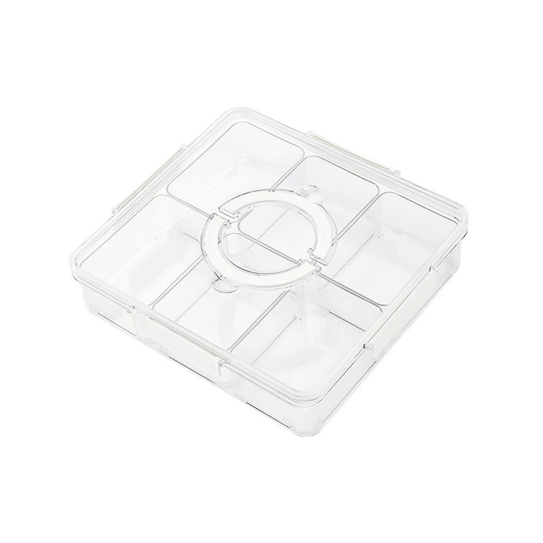 Divided Serving Tray With Lid And Handle Snackle Box Charcuterie Container  Portable Snack Platters Clear Organizer For Candy, Fruits, Nuts, Snacks,  For Parties, Entertaining, Picnic - Temu