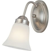 Hardware House Bathroom Light Fixture, 1 Light, Satin Nickel Finish