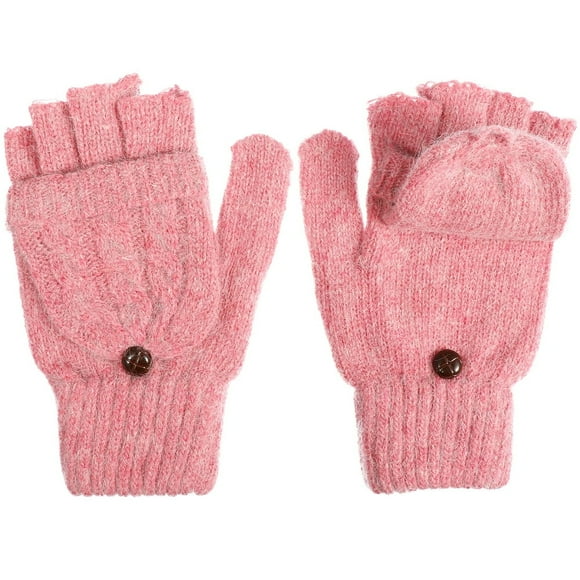 EIGTHTAIL Convertible Mittens for Women Gloves Winter Womens Miss Man Pink