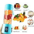 thumbnail image 2 of Portable Blender, Personal Mixer Fruit Rechargeable with , Mini Blender for Smoothie, Blue Six Blades 400ml（8*8*25cm), 2 of 5