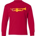 thumbnail image 3 of Inktastic Trumpet Gold Brass Music Instrument Long Sleeve Youth T-Shirt, 3 of 5