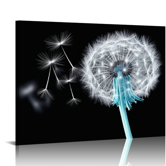 JEUXUS Dandelion Flower Wall Art - Black And White Dandelion Canvas Print Arts For Modern Home Farmhouse Living Room Wall Decor Ready To Hang