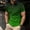 Green, variant on Men Casual Solid Short Sleeve Turn Down Collar Buttons T-Shirt Blouse
