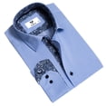 thumbnail image 1 of Blue Mens Slim Fit Designer Dress Shirt - tailored Cotton Shirts for Work, XXL, 1 of 4