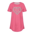 thumbnail image 3 of FAIWAD Tuniques à Manches Courtes pour Femmes, Col Rond, Blouses Amples, T-shirts Graphiques avec Cœur Mignon, 3 of 3