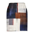 thumbnail image 4 of ZCFZJW Bermuda Shorts for Men Vintage Color Block Print Summer Drawstring Elastic Waist Beach Board Shorts Quick Dry Swim Trunks with Pockets Navy#03 XL, 4 of 5