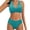 Green, variant on Sngxgn Women's Bikini Sets High Neck Print High Waisted Two Pieces Swimsuits Bathing Suits(Green,M)