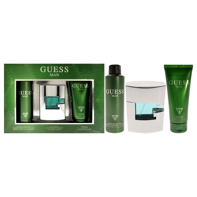 Guess Man by Guess for Men - 3 Pc Gift Set 2.5oz EDT Spray, 6oz Deodorizing Body Spray, 6.7oz Shower Gel