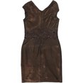 thumbnail image 1 of Tadashi Shoji Womens Sequin Cocktail Dress, Metallic, Large, 1 of 2
