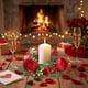 thumbnail image 5 of CaiYueKe Artificial Rose Garland Candle Ring Holder, Floral Candle Wreath Decor for Wedding Table Centerpiece Party Home Decorations, Faux Greenery Candle Surround Decorative Arrangement, 5 of 7