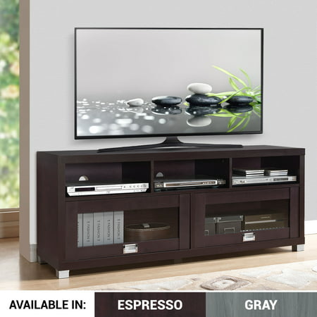 Techni Mobili 58" Durbin TV Stand for TVs up to 75", Espresso or Grey Wood