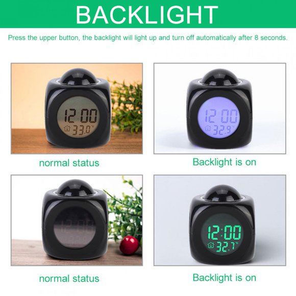 Reloj De Proyección, Reloj De Proyección De Voz, Mini Reloj Electrónico Portátil Con Pantalla De Temperatura Para Decoración Del Hogar Para Sala De Estar