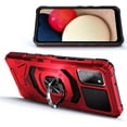 thumbnail image 4 of Nagebee Phone Case for Samsung Galaxy A02S with Tempered Glass Screen Protector (Full Coverage), Full-Body Protective Armor [Military-Grade], Magnetic Car Mount Ring Holder Heavy-Duty Case (Red), 4 of 6
