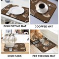 thumbnail image 4 of Premium Fun Coffee Mat 19.5x12in - Must-Have Coffee Bar Accessory, Super Absorbent, Stain Hiding, Anti-Slip for Countertops, Fits Perfectly Under Coffee Machines, Great as a Dish Drying Kitchen Mat, 4 of 7