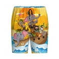 thumbnail image 4 of Naloa Animals on Noah's Ark1 Men's Short Pajama Pants, Lounge Comfort Shorts with Elasticized Waistband and Side Pockets - Medium, 4 of 9